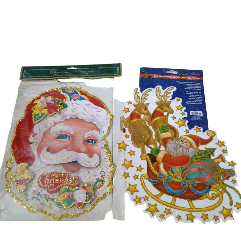 Christmas Window Clings Die Cuts Looney Tunes and More Vintage/Recent Lot CB3